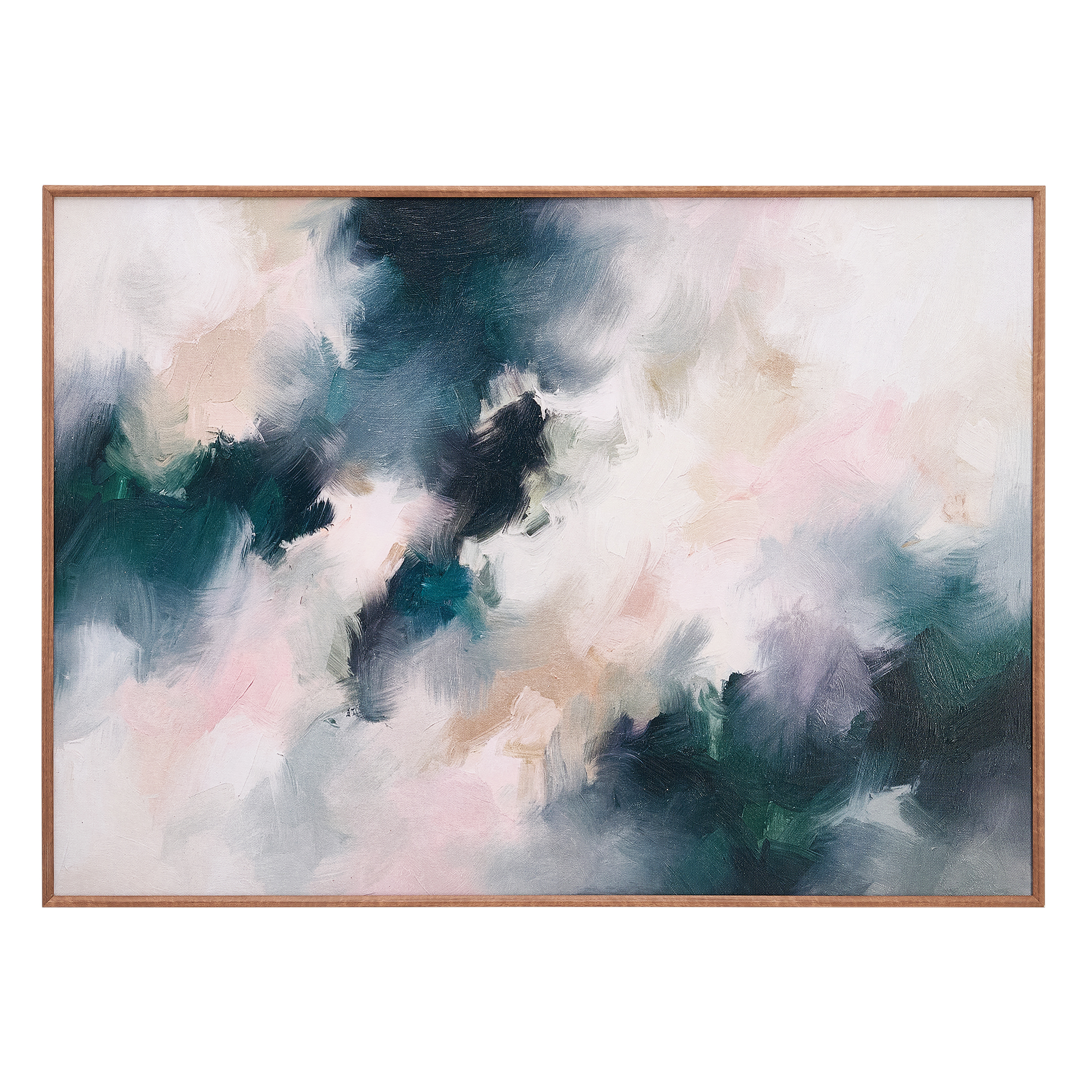 ArtbyHannah Framed Canvas Wall Art, Texture Misty Forest Abstract ...